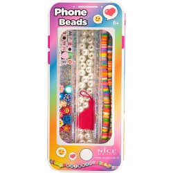 Nice Group - Perline Abc Phone Beads, Kit per Creare Catenelle o Decorazioni per Smartphone - assortimento colori - NICE87019