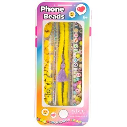 Nice Group - Perline Abc Phone Beads, Kit per Creare Catenelle o Decorazioni per Smartphone - assortimento colori - NICE87019