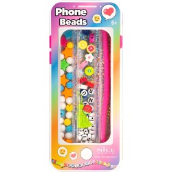 Nice Group - Perline Abc Phone Beads, Kit per Creare Catenelle o Decorazioni per Smartphone - assortimento colori - NICE87019