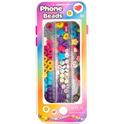 Nice Group - Perline Abc Phone Beads, Kit per Creare Catenelle o Decorazioni per Smartphone - assortimento colori - NICE87019