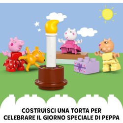 LEGO - DUPLO 10433 La Casa del Compleanno di Peppa Pig, Giochi Creativi con 3 Personaggi, Orsacchiotto Giocattolo e Torta di Com