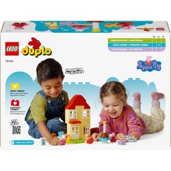 LEGO - DUPLO 10433 La Casa del Compleanno di Peppa Pig, Giochi Creativi con 3 Personaggi, Orsacchiotto Giocattolo e Torta di Com