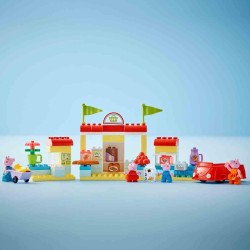 LEGO - DUPLO 10434 Il Supermercato di Peppa Pig con 4 Personaggi, Set con Macchina Giocattolo e Negozio da Costruire in Mattonci