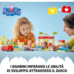 LEGO - DUPLO 10434 Il Supermercato di Peppa Pig con 4 Personaggi, Set con Macchina Giocattolo e Negozio da Costruire in Mattonci