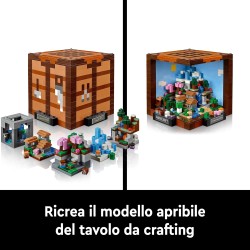 LEGO - 21265 Minecraft Banco da Lavoro, Set di Avventura per Festeggiare il 15° Anniversario del Videogioco, Modellino da Costru