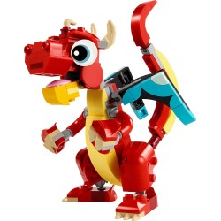 LEGO - Creator 31145 3 in 1 Drago Rosso, Giochi per Bambini e Bambine da 6 Anni Fan degli Animali, Action Figure Ricostruibile i