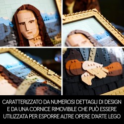 LEGO - Art 31213 Gioconda, Riproduzione Opera d Arte Rinascimentale di Leonardo da Vinci in Mattoncini, Decorazione da Parete di