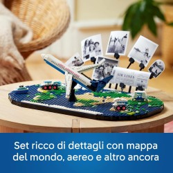 LEGO - Family 41838 Momenti di Viaggio, Mappa del Mondo Giocattolo con Aereo da Costruire e Supporto Foto, Gadged Idea Regalo