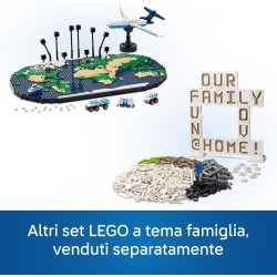 LEGO - Family 41838 Momenti di Viaggio, Mappa del Mondo Giocattolo con Aereo da Costruire e Supporto Foto, Gadged Idea Regalo