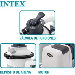 Intex 26642 Pompa a Sabbia, Flusso d Acqua 3.500 l/h, Flusso di Sistema 2.000 l/h