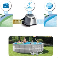 Intex Generatore Salino di Cloro per Piscine Piccole Metal Frame e Prisma Fino a 8.327L - 26662