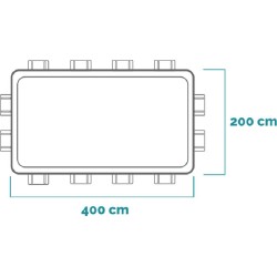 Intex – Piscina Prisma Frame 400x200x122cm Fuori Terra Rettangolare, Pompa Filtro,Scaletta, PVC Grigio, 26790