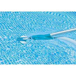 Intex 28003 Deluxe Kit di Pulizia per Piscine fino a 5.49 m, Grigio/Blu, 113.03 x 29.84 x 12.38 cm, Sacco in poliestere