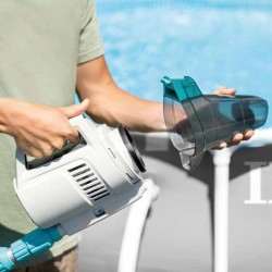 Intex - Aspiratore Vacuum Ricaricabile ZR200 per Piscine e Spa, con Asta 280 cm e Due Teste 28628