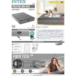 Intex Materasso matrimoniale Dura-Beam Prestige Mid-Rise 152x203x30 cm con pompa USB Fastfill 64114