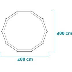 INTEX - Piscina XTR Ultra Frame 488X122 cm Rotonda, Pompa a sabbia, scaletta, telo base, copertura, 26326