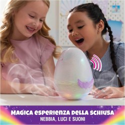 HATCHIMALS Alive, Uovo Mystery Hatch Pufficorn, Peluche Interattivo a Sorpresa con Effetti Speciali, Nebbia, Luci, 100 Reazioni 