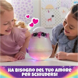 HATCHIMALS Alive, Uovo Mystery Hatch Pufficorn, Peluche Interattivo a Sorpresa con Effetti Speciali, Nebbia, Luci, 100 Reazioni 