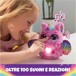 HATCHIMALS Alive, Uovo Mystery Hatch Pufficorn, Peluche Interattivo a Sorpresa con Effetti Speciali, Nebbia, Luci, 100 Reazioni 