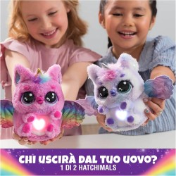 HATCHIMALS Alive, Uovo Mystery Hatch Pufficorn, Peluche Interattivo a Sorpresa con Effetti Speciali, Nebbia, Luci, 100 Reazioni 