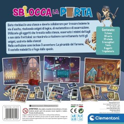 Clementoni - 16155 Sblocca la Porta, Gioco da Tavolo, 3 Escape Room per Bambini 8+ Anni e Adulti, Ambientata in 3 Luoghi Misteri