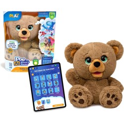 Giochi Preziosi - Poe - Peluche Orso Dotato di AI, Crea con l App Infinite Storie Personalizzate E Poe te le racconterà, Sicuro,