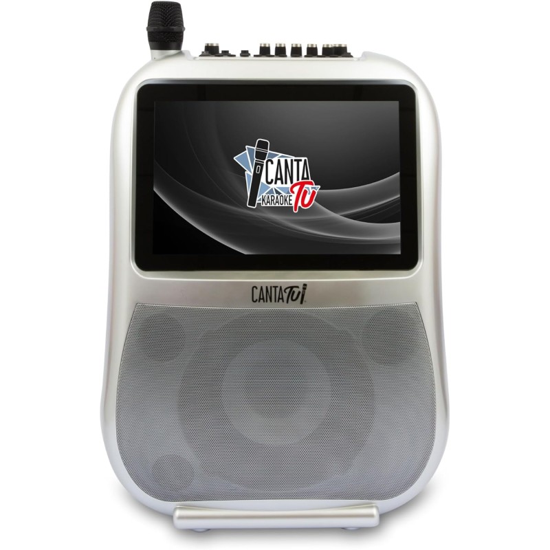 Giochi Preziosi - CANTA TU KARAOKE Pro Impianto Audio Video Portatile, 32 Giga Silver, Incluso un Microfono Wireless - CTC10000