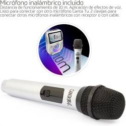 Giochi Preziosi - CANTA TU KARAOKE Pro Impianto Audio Video Portatile, 32 Giga Silver, Incluso un Microfono Wireless - CTC10000