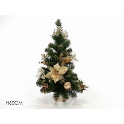 ALBERO 60cm GIA  DECORATO ORO, CHAMPAGNE