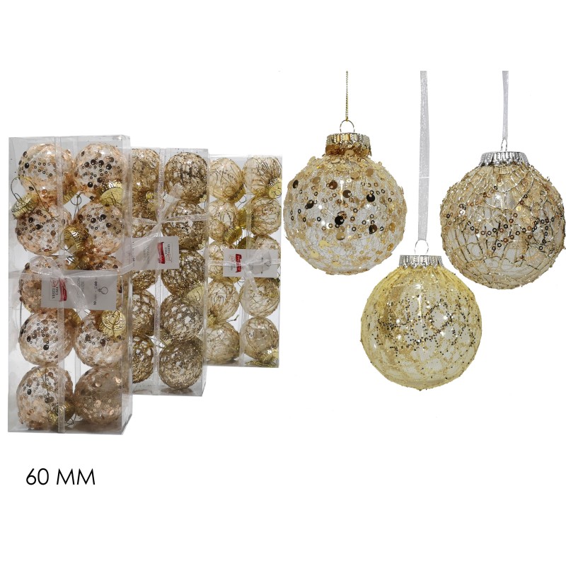 SET 10 PALLE 60mm ORO 3 SOGGETTI ASSORTITI