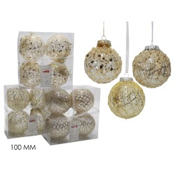 SET 4 PALLE 100mm ORO 3 SOGGETTI ASSORTITI