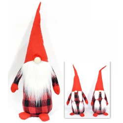 GNOMO DI NATALE CON VESTITO SCOZZESE 55cm SOGGETTI ASSORTITI