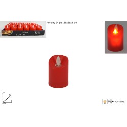 LUMINO CON MOVIMENTO FIAMMA A BATTERIA 7cm ROSSO