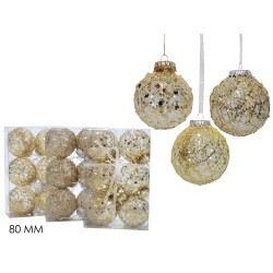 SET 6 PALLE 8mm ORO 3 SOGGETTI ASSORTITI