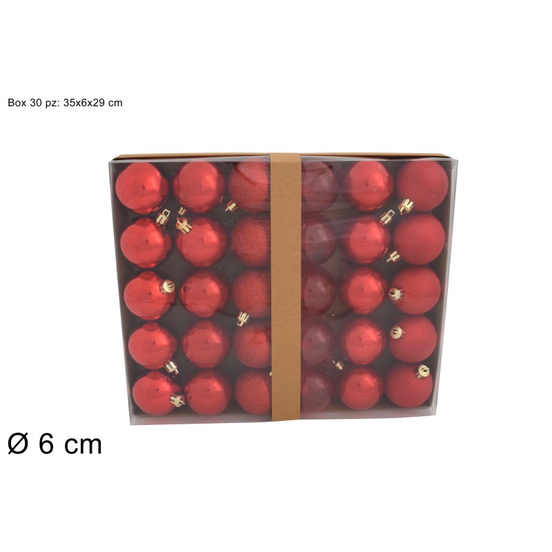 BOX 30pz PALLE 6CM COLORE ROSSO