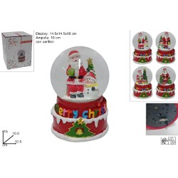 Ampolla 10 cm con Carillon BABBO NATALE, 4 assortimenti, 1 pezzo