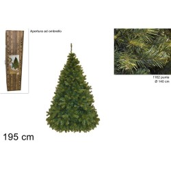 Albero Pino Paris Verde 195 cm - Abete Artificiale Molto Folto 1162 Punte - 2S003479