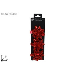 Coccarde 7,5 cm - Set 3 pezzi Rosso