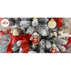 Trudi Sevi - Lo Schiaccianoci bianco gold Decorazioni di Natale in legno artigianali appendibili | 11,5x28x8cm | Decorazioni Xma