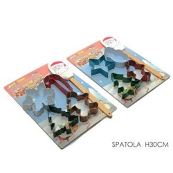 Set 4 Formine Natale Acciaio con Spatola, 2 modelli assortiti, 1 pezzo, 594973