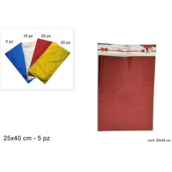 Buste Regalo Generiche 25 x 40 cm - Set da 5 pezzi, colori assortiti, 1 confezione