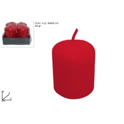 Candele 48 gr. - 4 pezzi Rosso