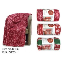 General Trade - Plaid Natale Pile 125 x 150 cm, 3 assortimenti, 1 pezzo