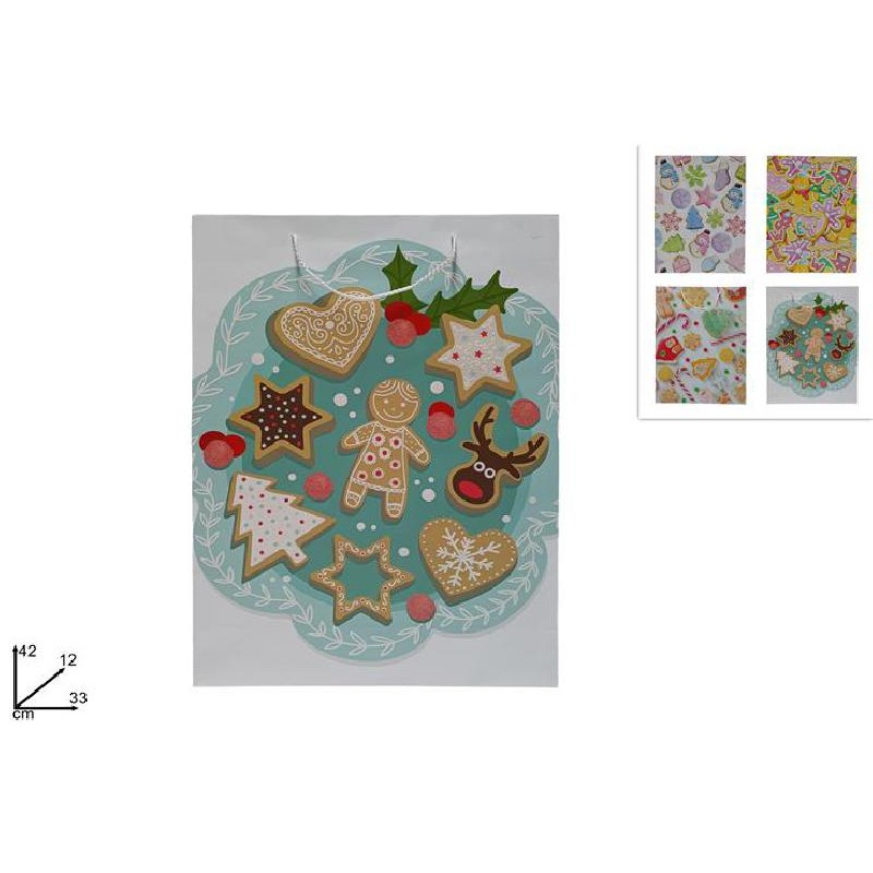 BUSTA REGALO CAKE DESIGN 42X33X12 CM, 4 ASSORTIMENTI