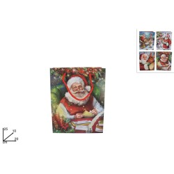 BUSTA REGALO BABBO NATALE CLASSICO 20x25x10, 4 ASSORTIMENTI