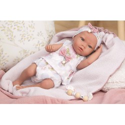 Arias - Bambola Reborn 38 cm Rosa con Fiocco e Coperta - POS220056