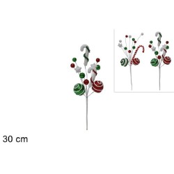 SPILLONE CON PALLINE E CANDITI 30 CM, 2 ASSORTIMENTI