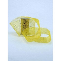 Nastro Rete Paillettes 11.5 cm x 4.5 mt Oro