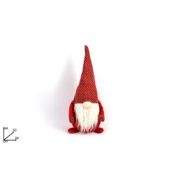 GNOMO DI NATALE 64 CM IN VELLUTO CON CAPPELLO ROSSO