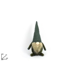 GNOMO DI NATALE 46 CM IN VELLUTO CON CAPPELLO VERDE